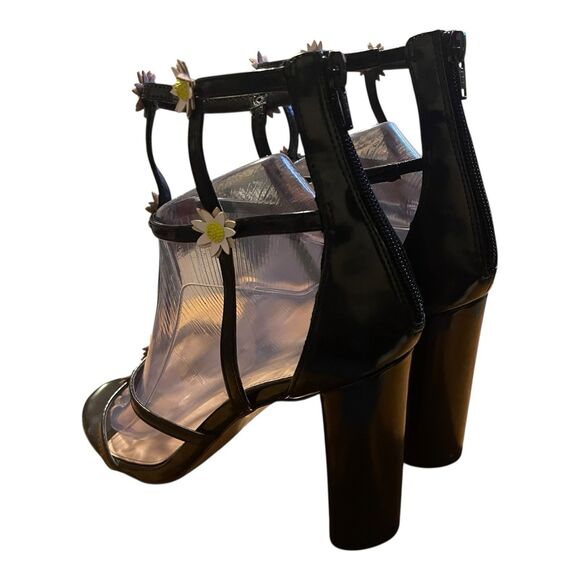 BCBGeneration Jordan Sunflower Heels Caged Gladiator Sandals Womens Size 9 Black - Picture 6 of 11